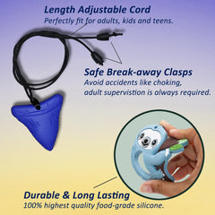 MaberryTech Direct chew necklace with Donut pendant helps channel fidgeting productively.