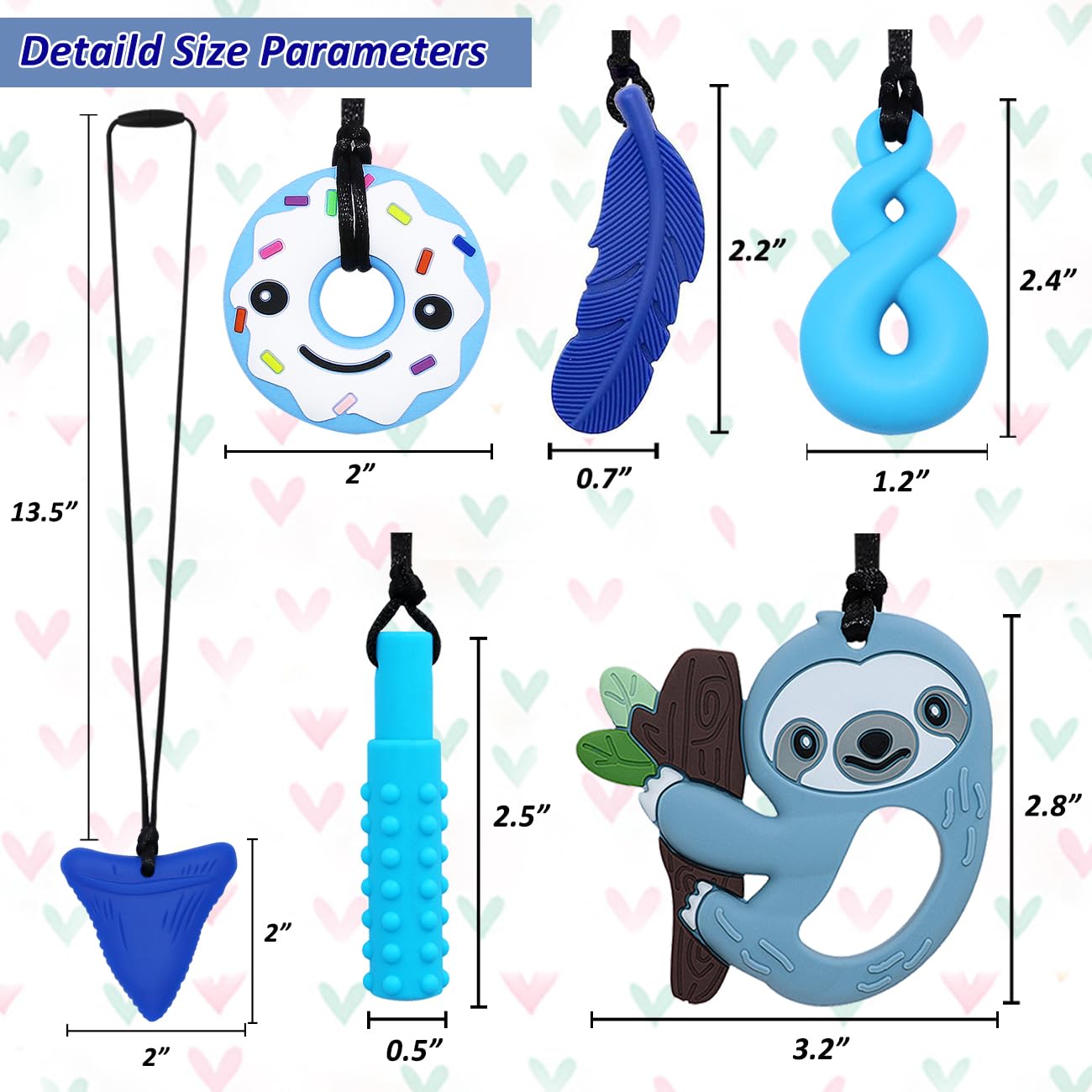 MaberryTech Direct chew necklace with Feather pendant delivers soothing oral motor stimulation.