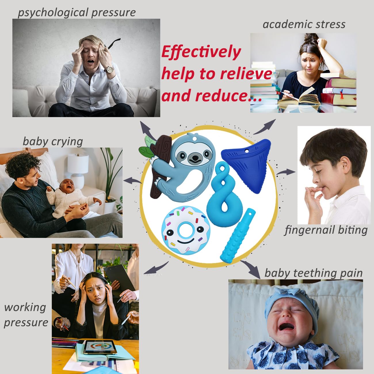 MaberryTech Direct packaging shows a 6-piece sensory kit for kids.