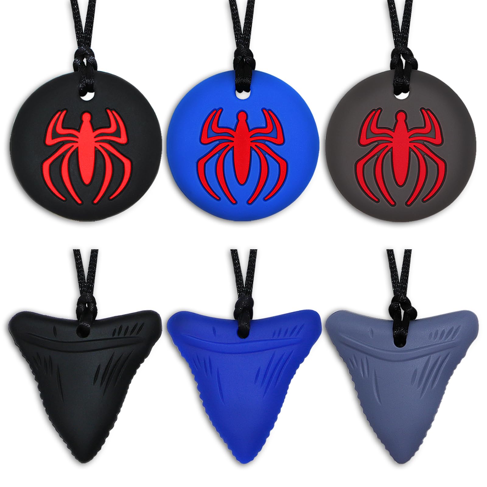 MaberryTech Direct chew necklace with shark toy pack supports focused calm during play