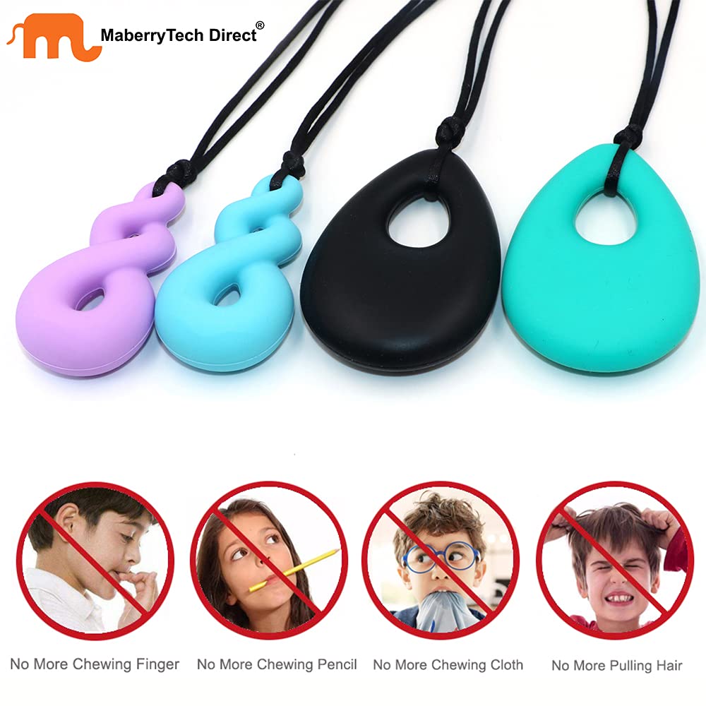 MaberryTech Direct puzzle chew necklace supports calm, focused play