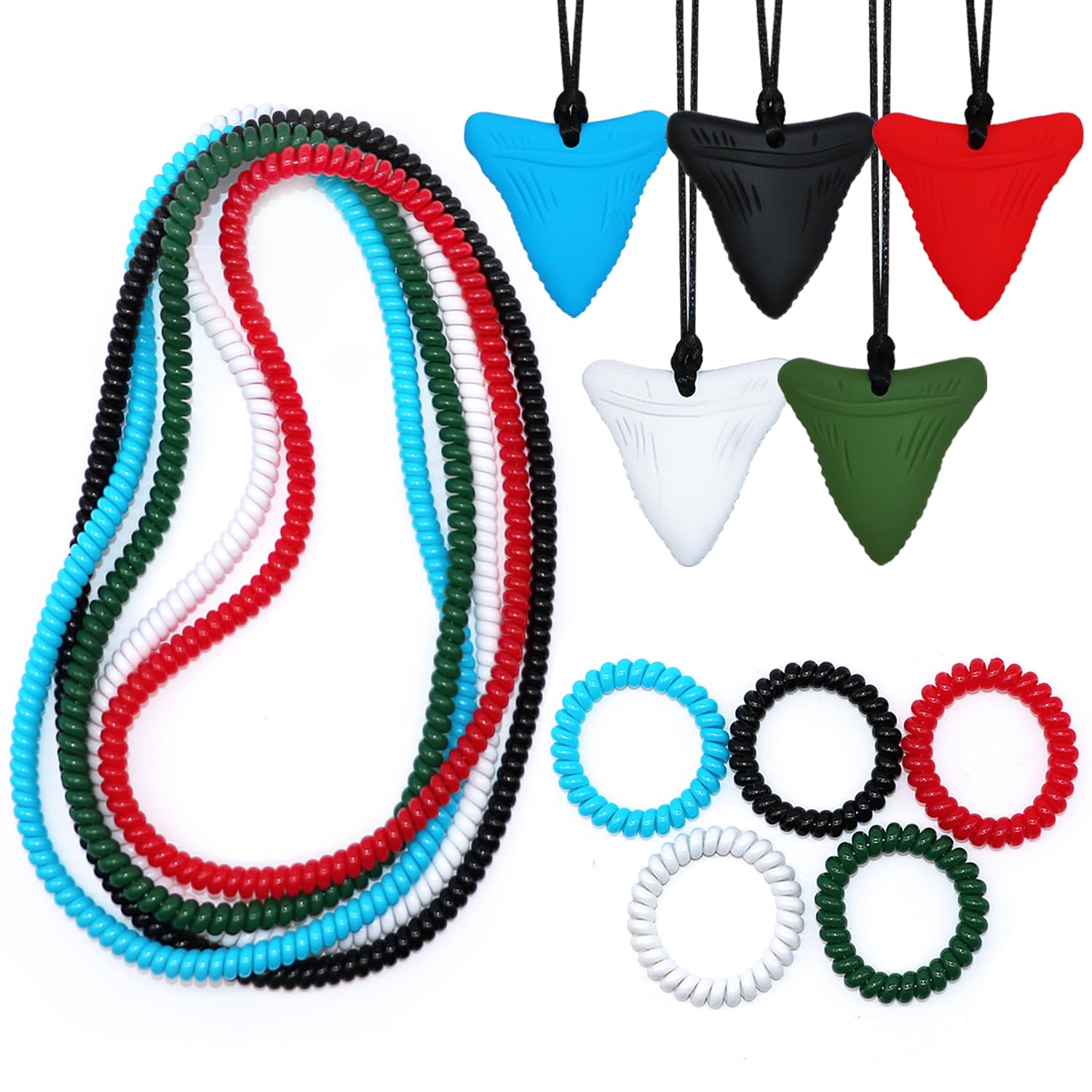 MaberryTech Direct sensory chew necklaces 15-pack showing colorful, safe chewing option for kids