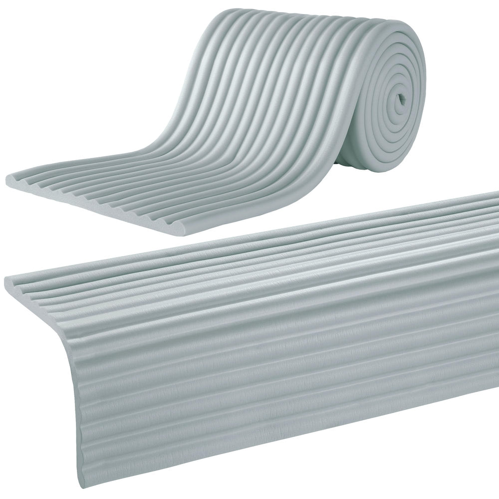 MABOZOO 8in extra-wide edge cushion on a fireplace, protecting kids at play