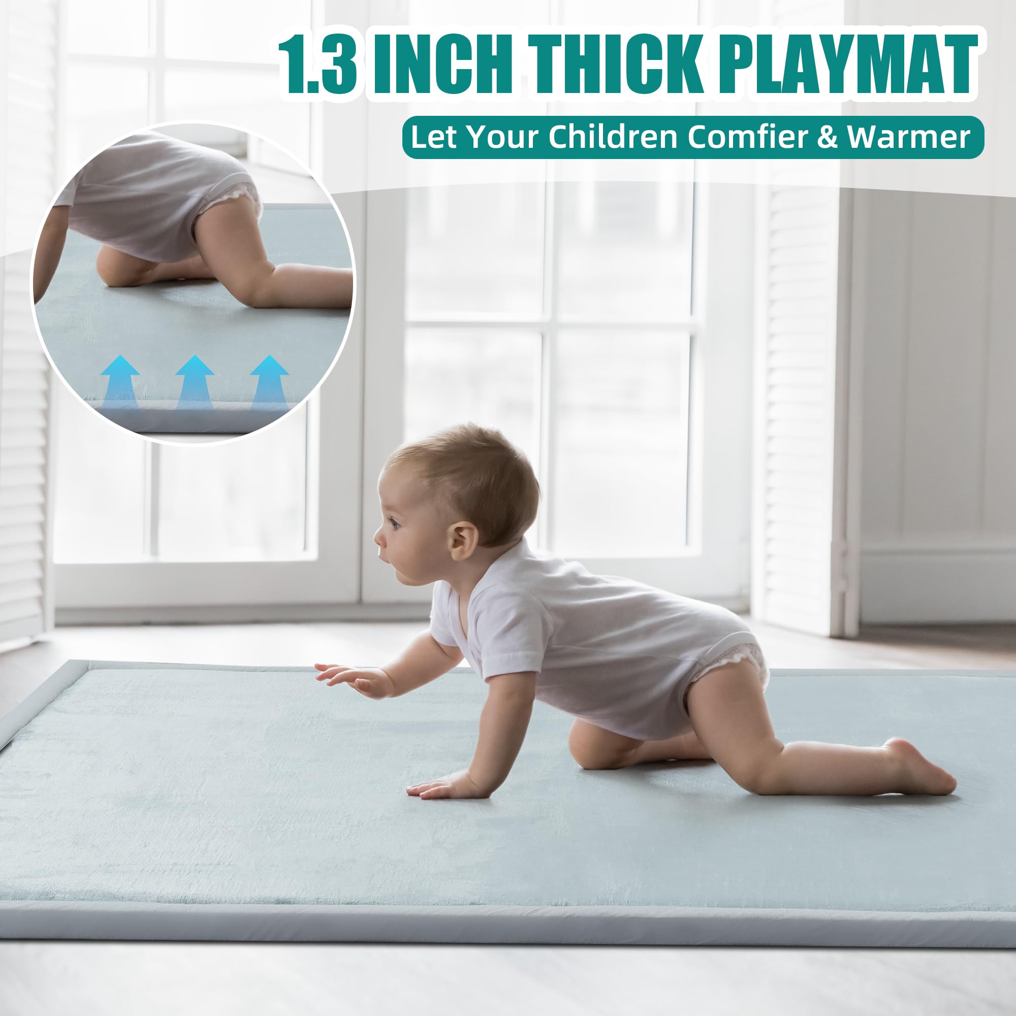 MABOZOO baby crawling on mat in living room