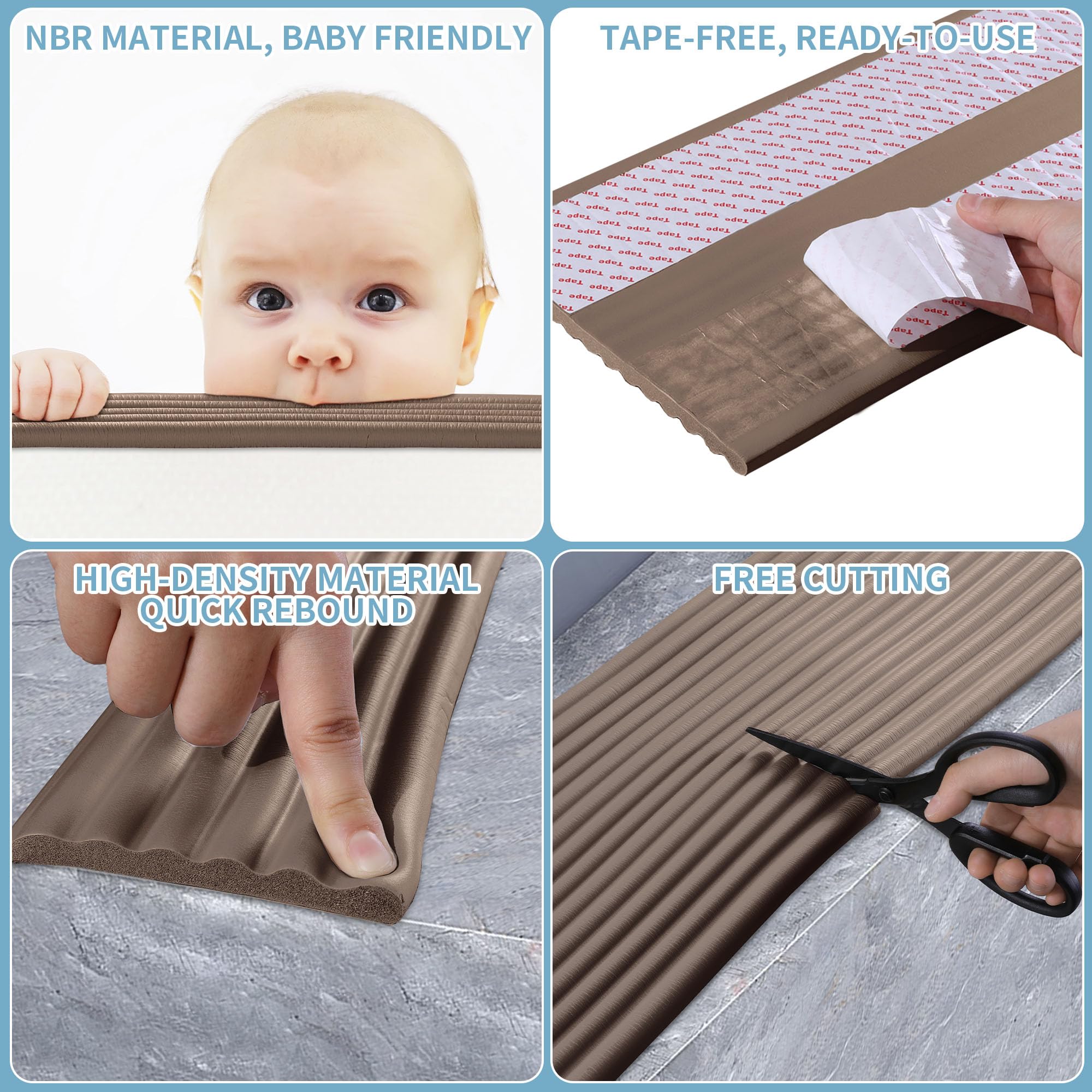 MABOZOO child-safety edge padding helps reduce injuries during play.