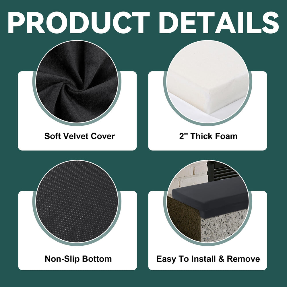 MABOZOO non-slip back keeps the cushion steady along the fireplace edge