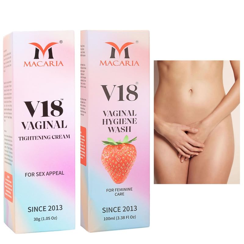MACARIA V18 cream gel bottle showing moisturizing texture for daily use