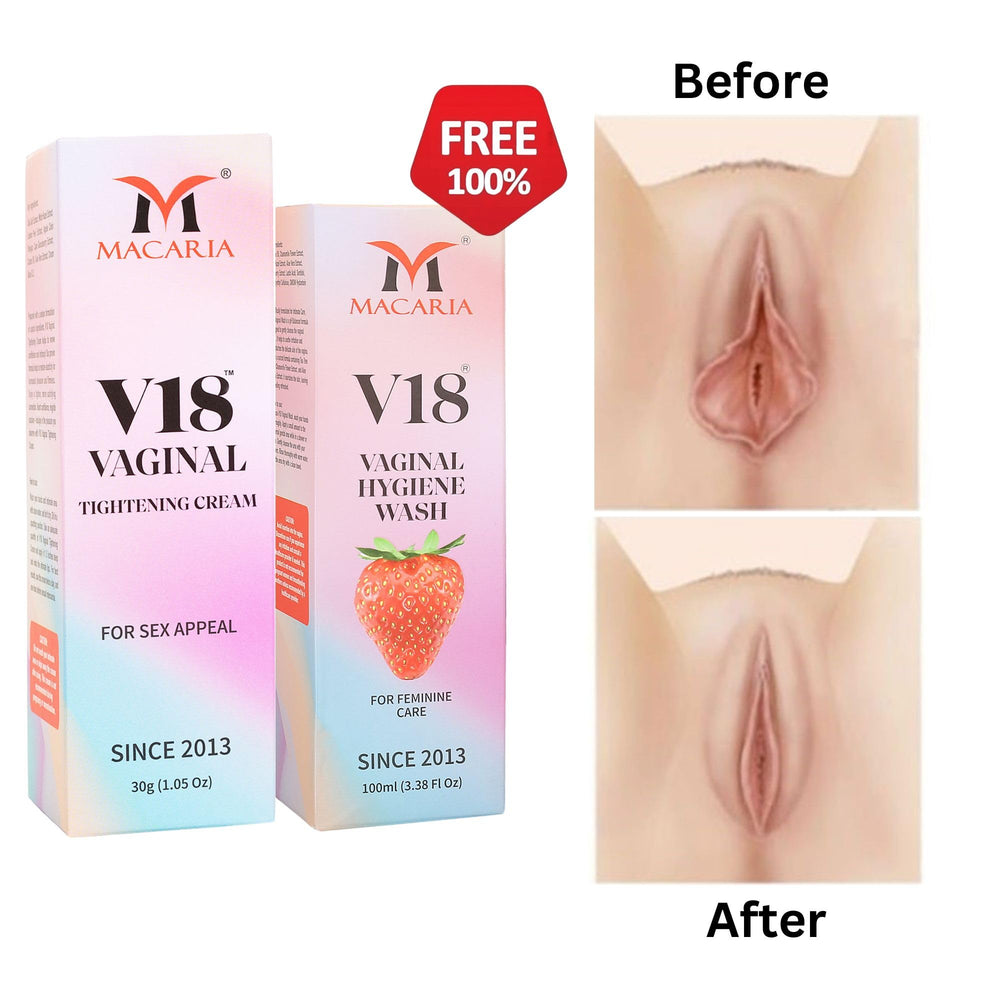 MACARIA V18 packaging box front with branding