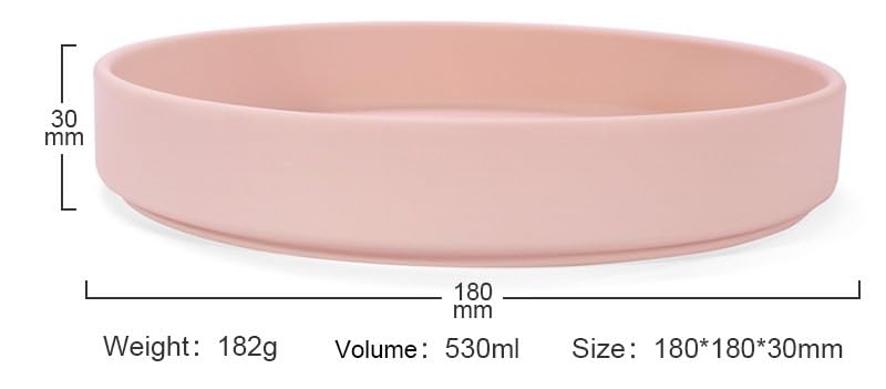 MACE round silicone plate with raised edges for mess-free self-feeding.