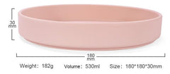 MACE round silicone plate with raised edges for mess-free self-feeding.