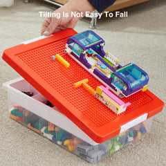 MACOPRO storage box showing 30 removable compartments for organized bricks