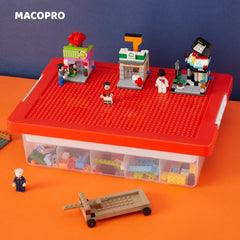 MACOPRO stackable clear storage box with readable contents