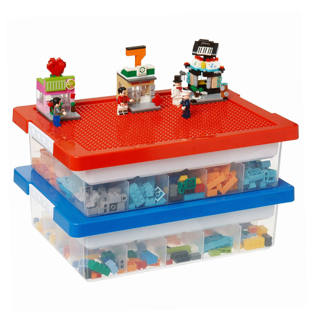 MACOPRO Toys Storage Box with baseplate view for stable brick builds