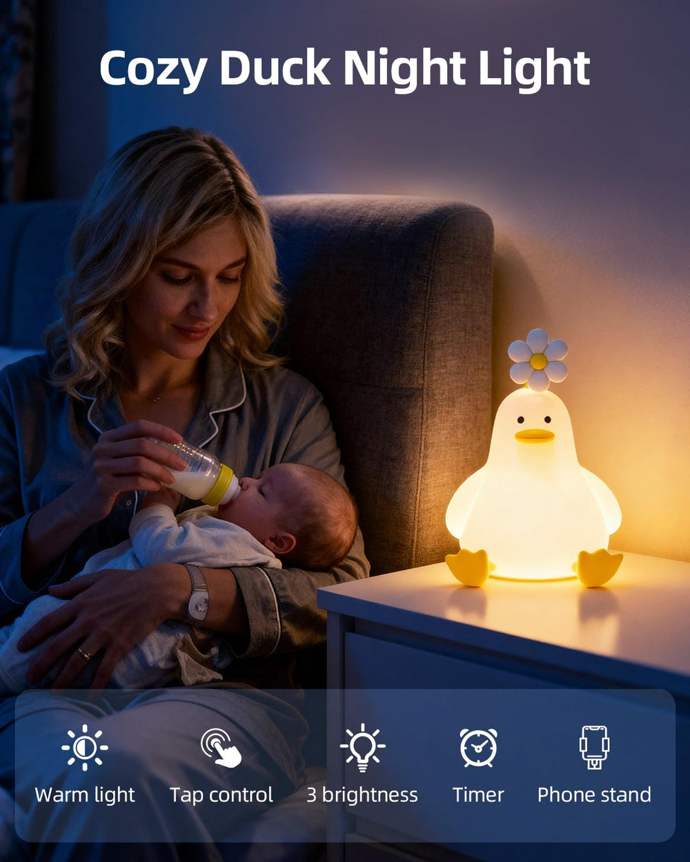 Madaz duck night light adds gentle bedtime ambiance