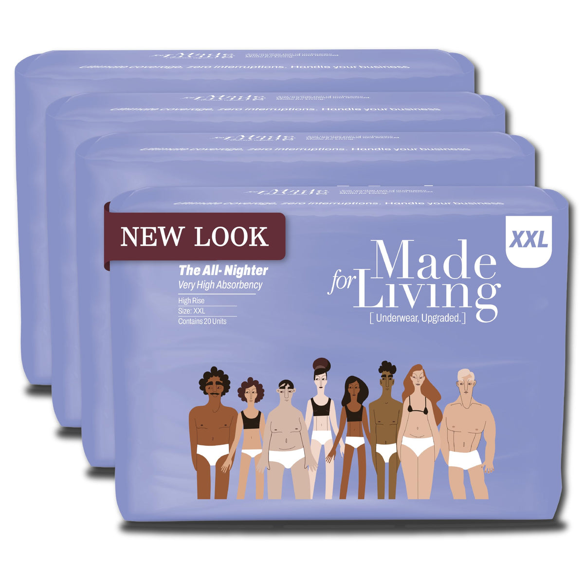Made for Living Plus-size overnight underwear with contour waistband for secure, comfortable fit.