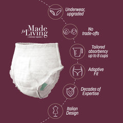 Made for Living underwear, side view, 360-degree stretch for active daytime wear.