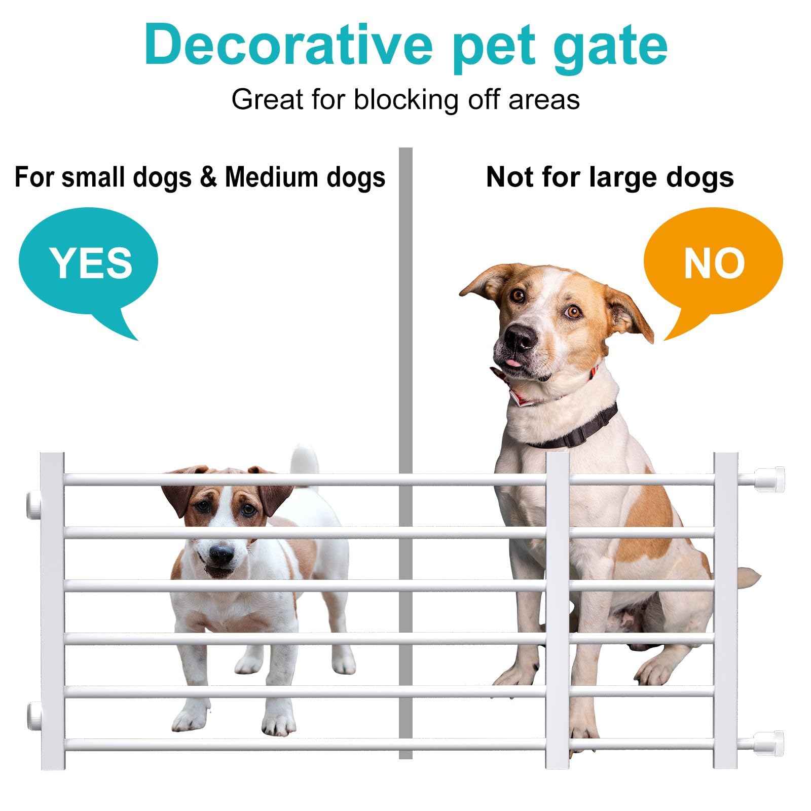 Maerd gate height 15.75 inches, convenient step-over for small dogs.