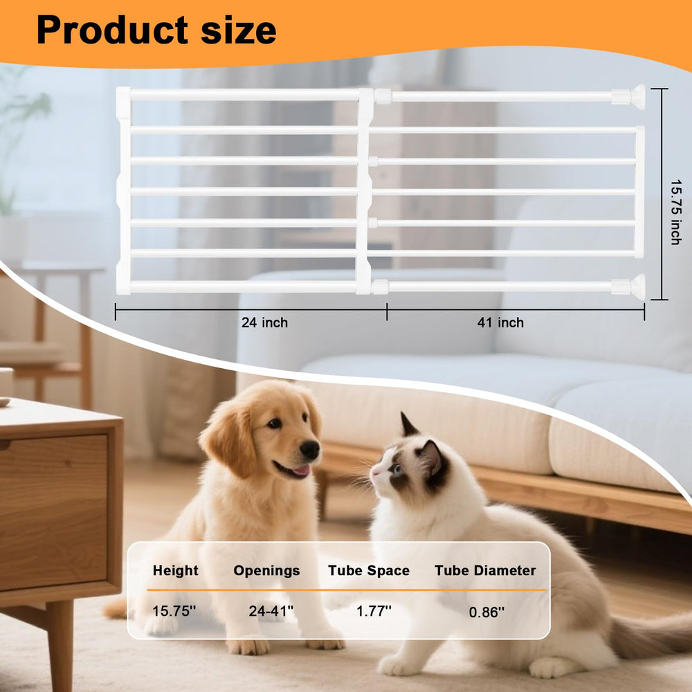 Maerd retractable dog gate length adjustment fits 26-41 inches for versatile doorways.
