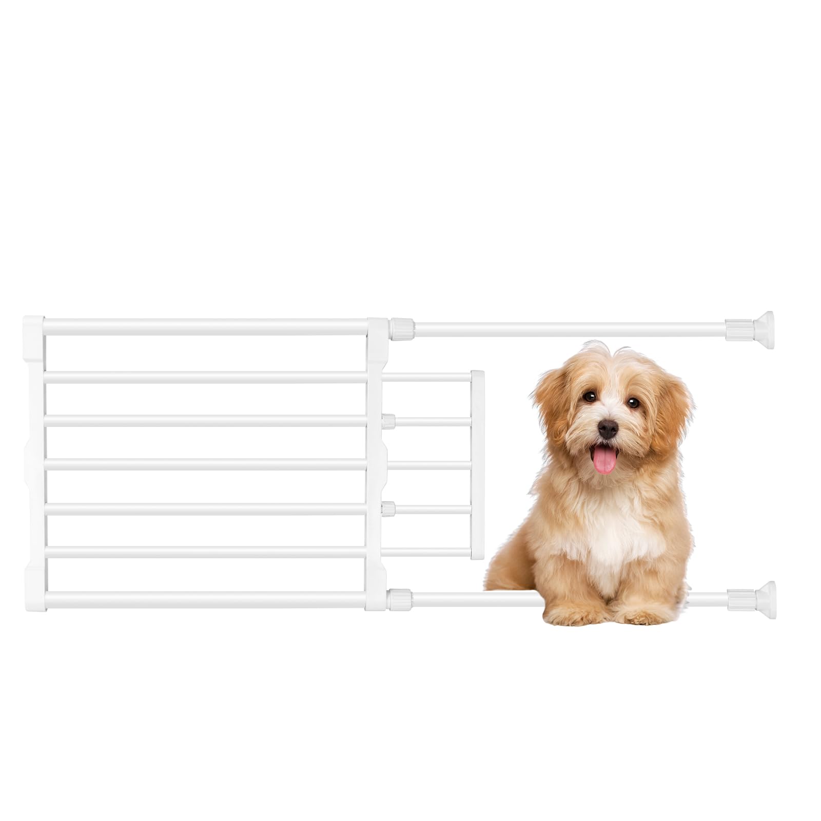 Maerd short dog gate in doorway, compact doorway solution for small pets.