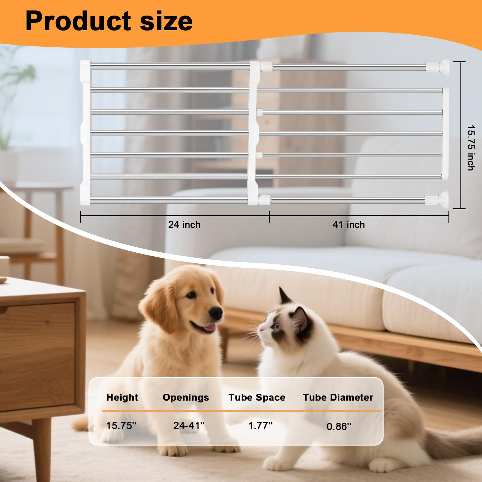 Maerd step-over dog gate with built-in door for easy pet passage.