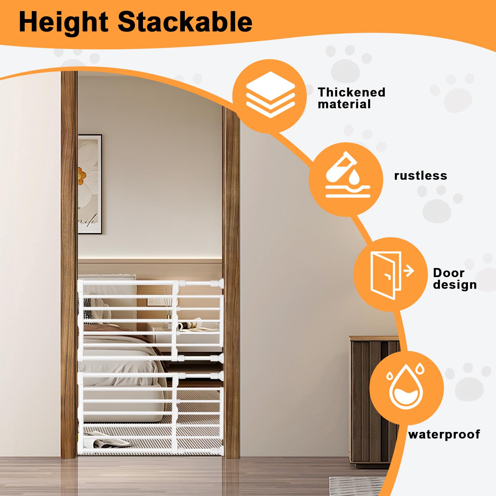 Maerd stainless steel and ABS gate construction, sturdy and durable.