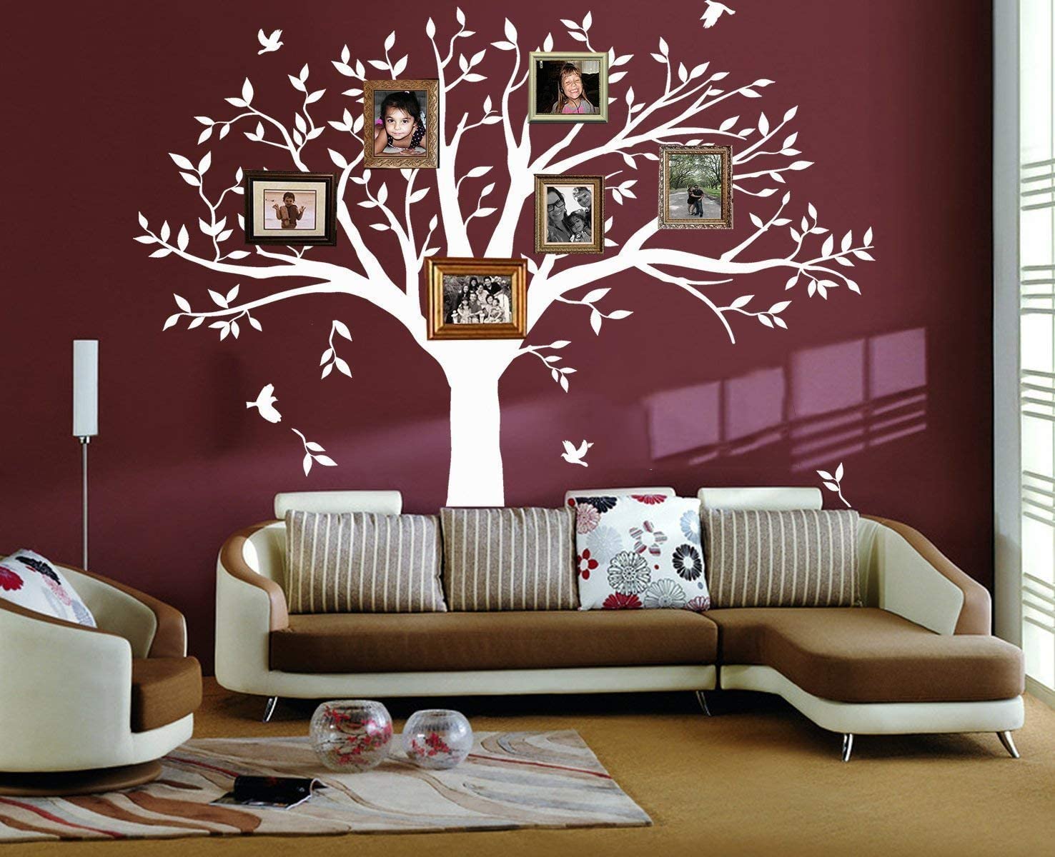 MAFENT bedroom white tree wall decal provides calming bedtime backdrop