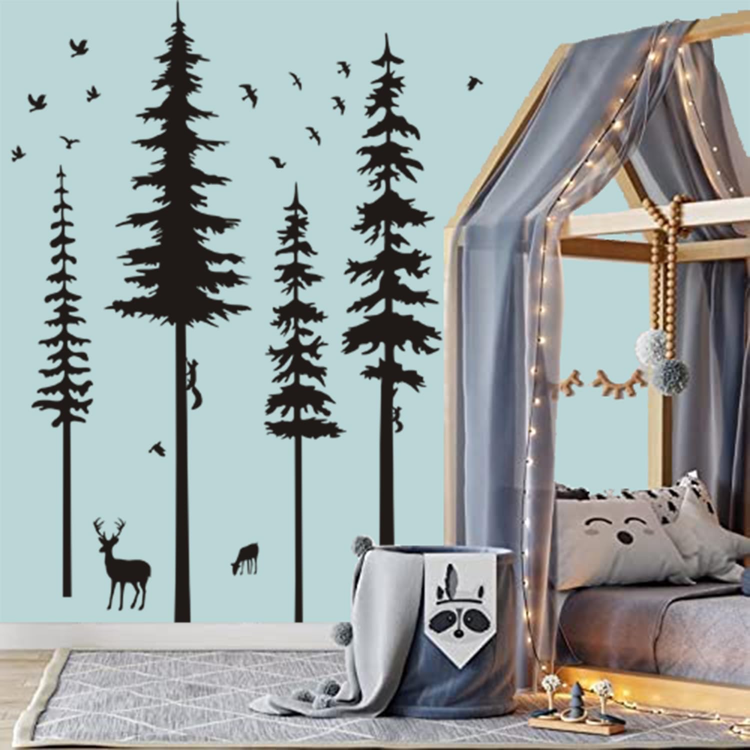 MAFENT deer wall decals bring gentle woodland elegance to living spaces.