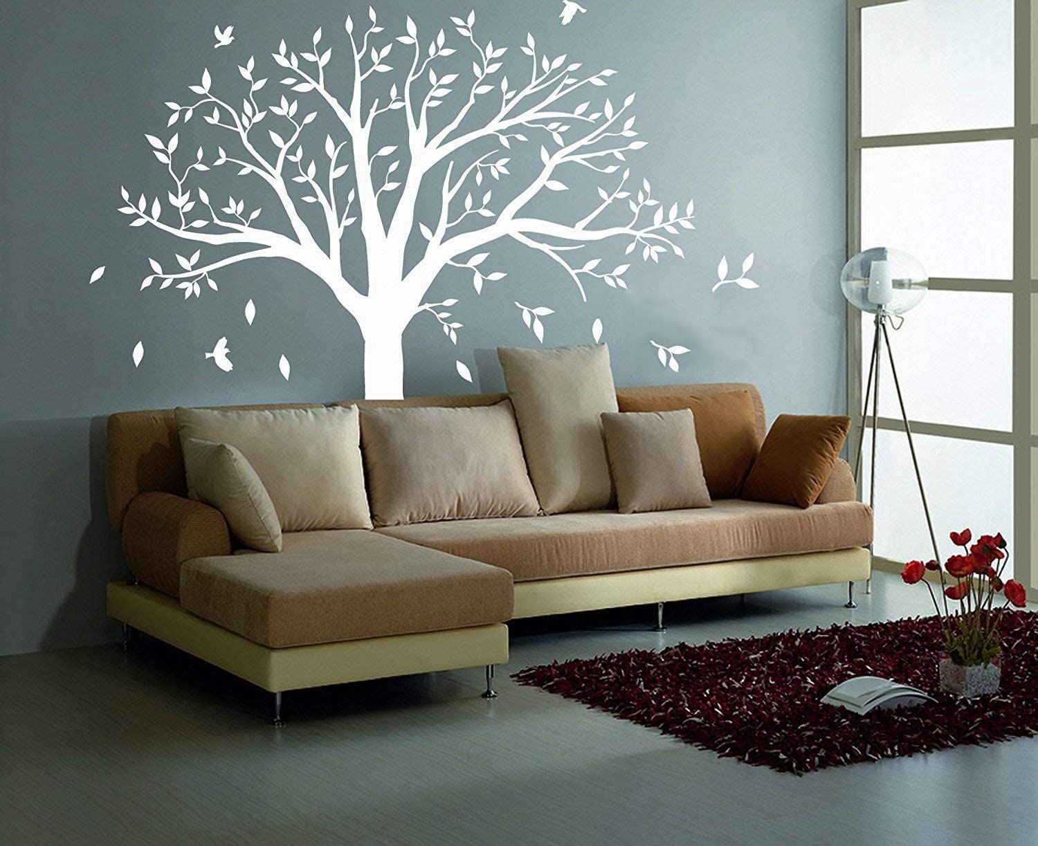 MAFENT die-cut tree wall mural with seamless edges for clean installation