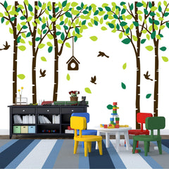 MAFENT giant jungle tree decal with birch trunk adds a bold, removable wall accent.