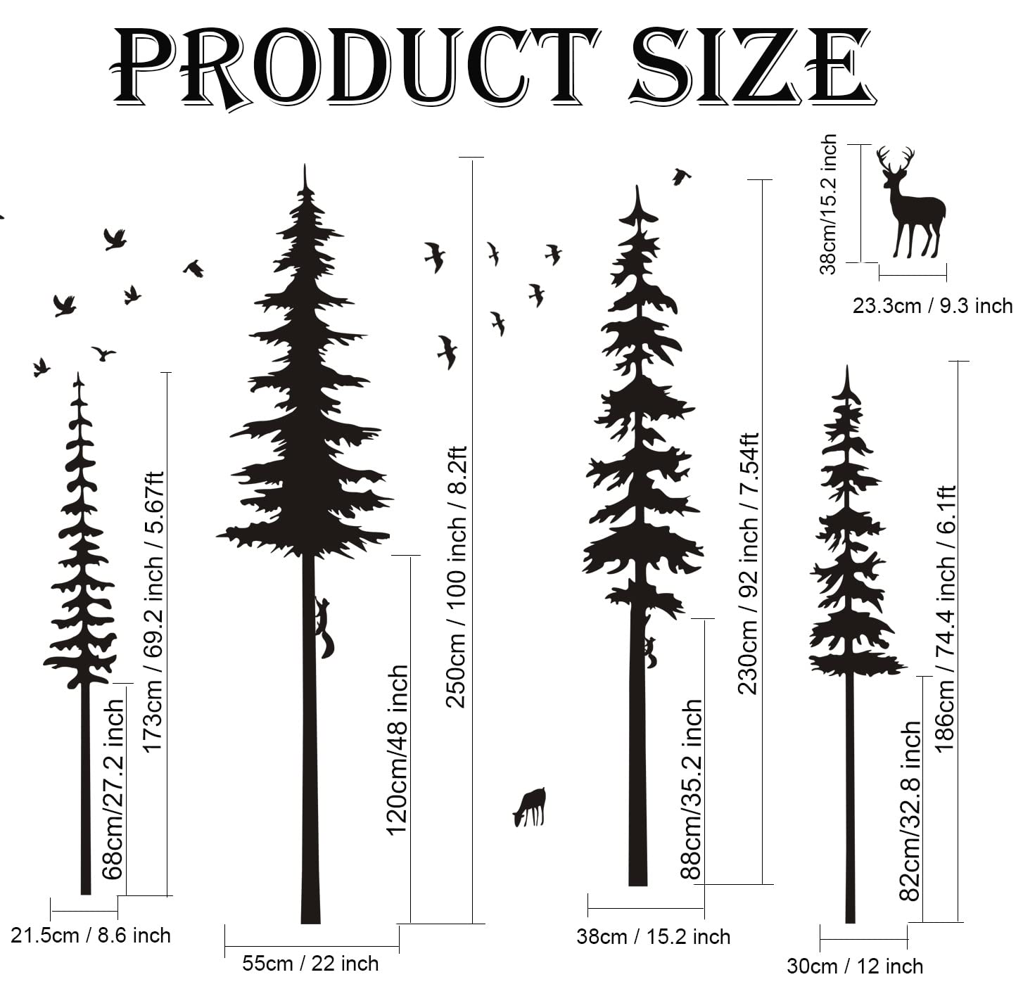 MAFENT living room forest decals offer a cozy, nature-inspired ambiance.