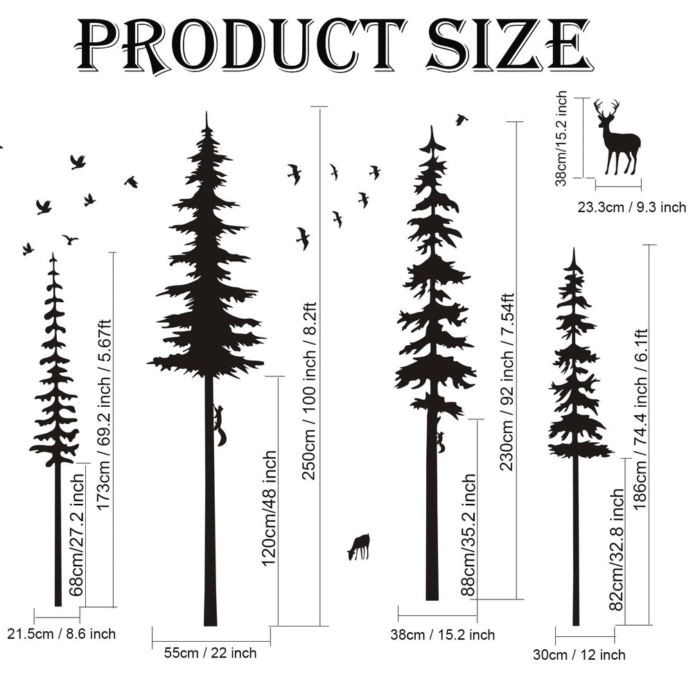 MAFENT living room forest decals offer a cozy, nature-inspired ambiance.