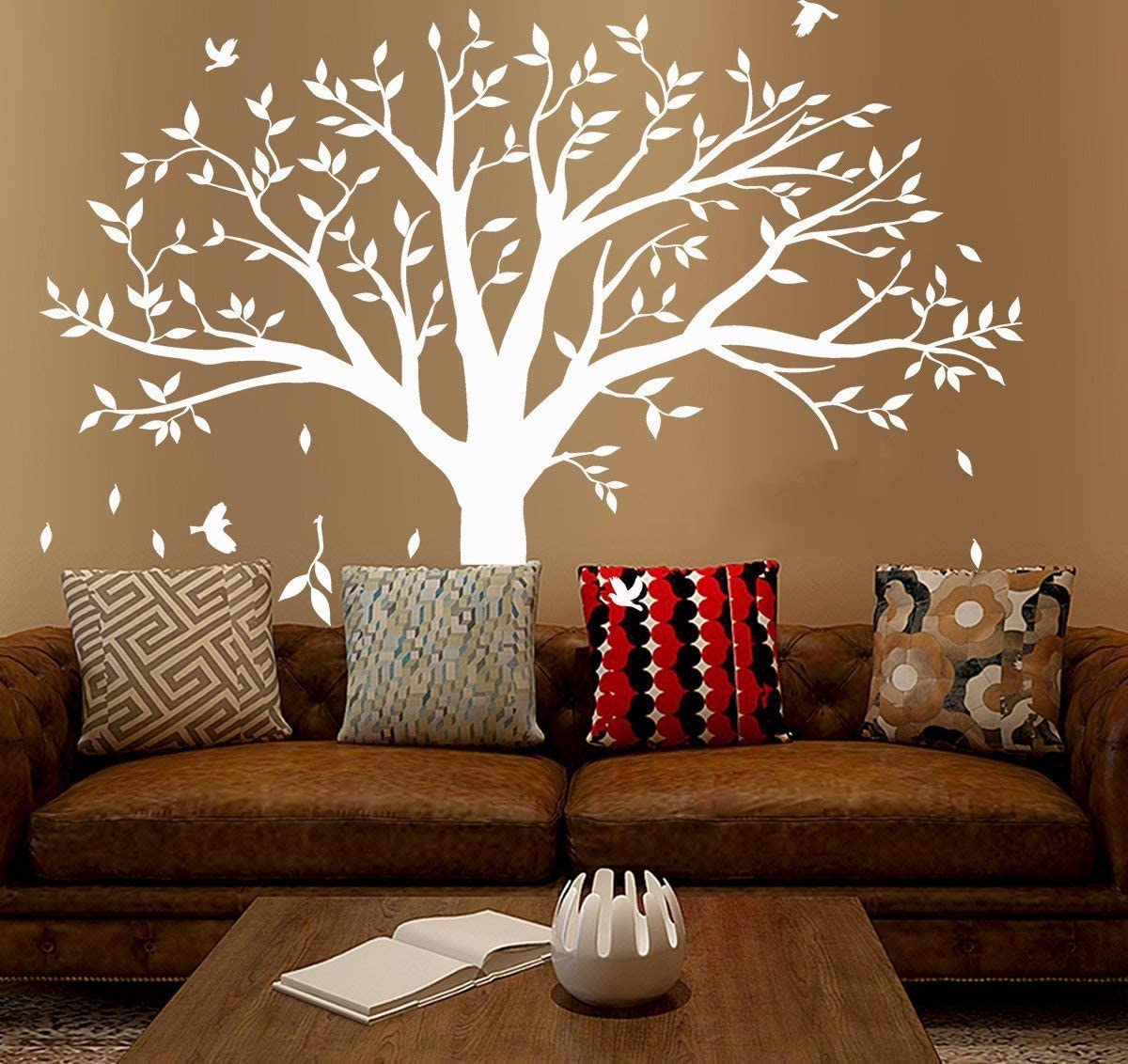 MAFENT matte-finish vinyl tree decal for hand-painted look on walls