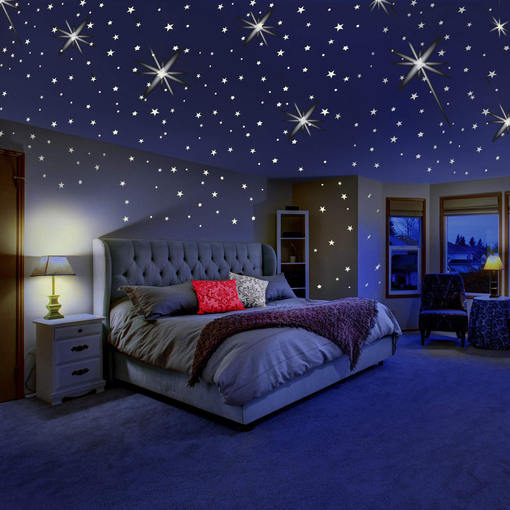 MAFOX glow stars on the ceiling illuminate playtime with a magical night sky.