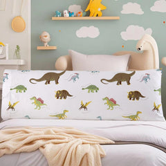 MAG dinosaur body pillowcase in white base, 20x54, for cozy sleep