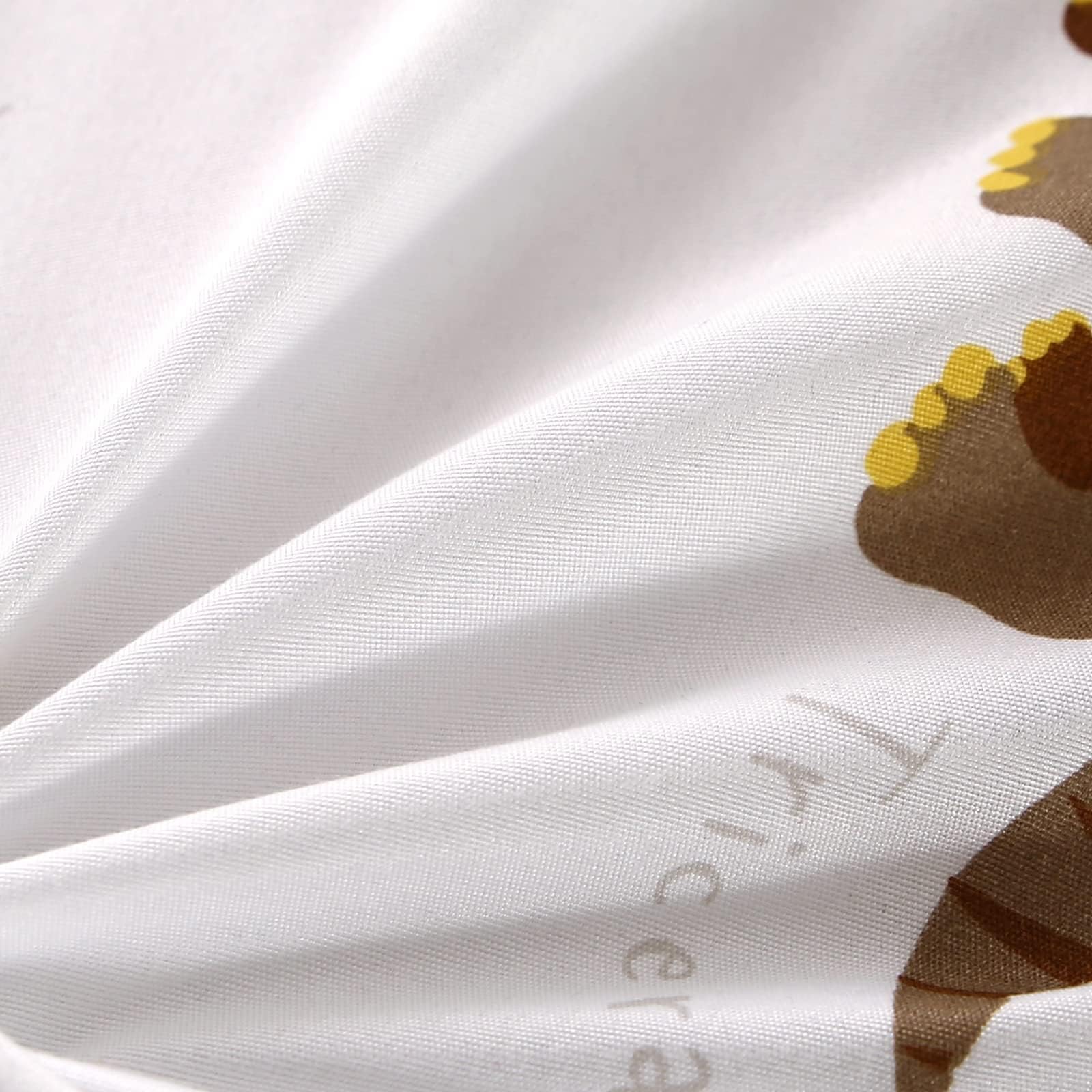 MAG dinosaur pillowcase laid flat shows clean white base