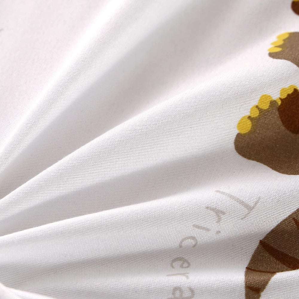 MAG dinosaur pillowcase laid flat shows clean white base