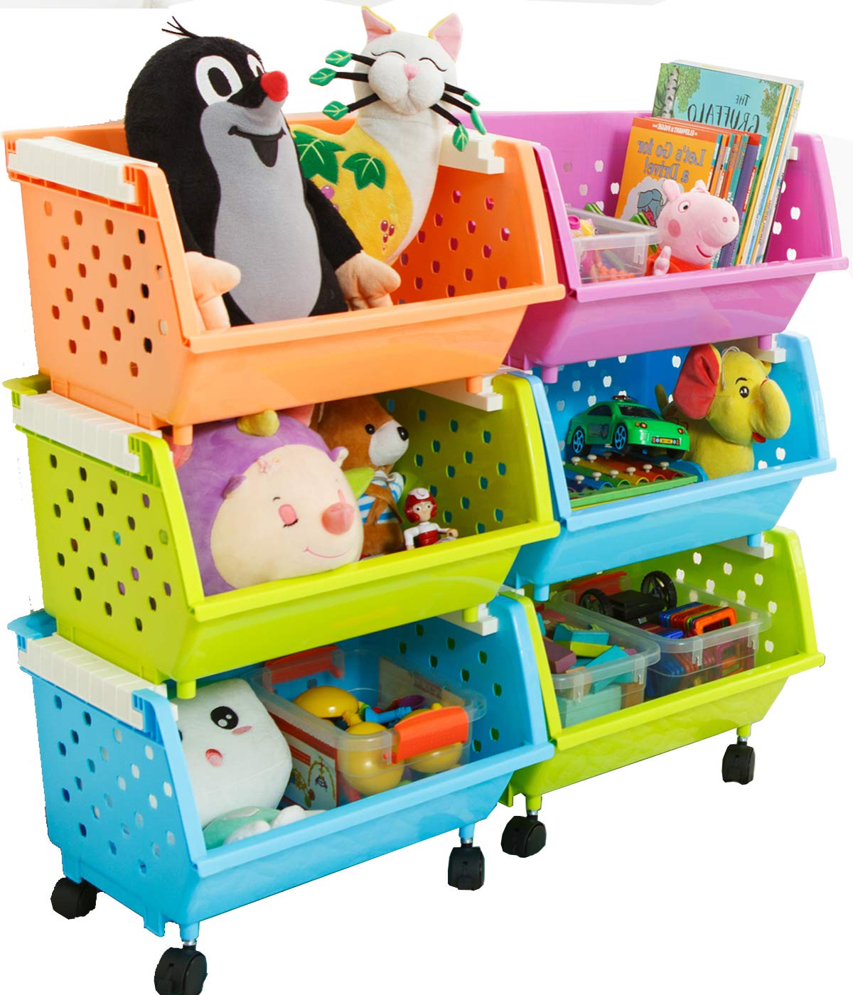 MAGDESIGNER kids toy chest with wheels for easy room organization.