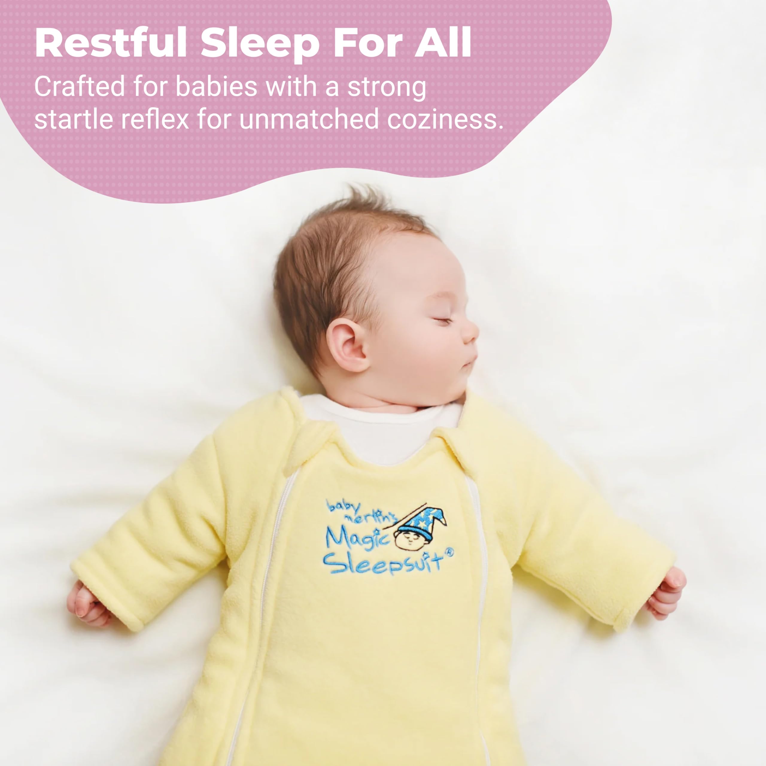 Magic Sleepsuit Merlin back-sleep design promotes safe positioning during rest