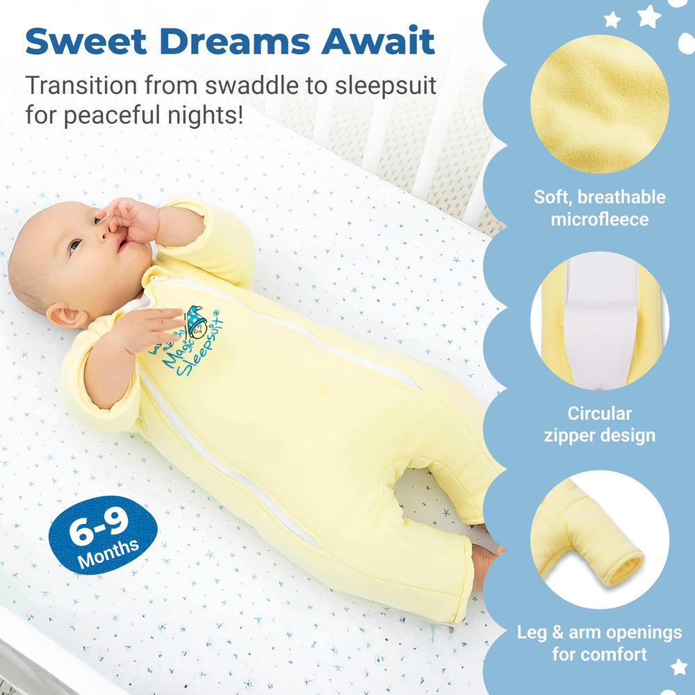 Magic Sleepsuit Merlin double zipper design supports easy diaper changes