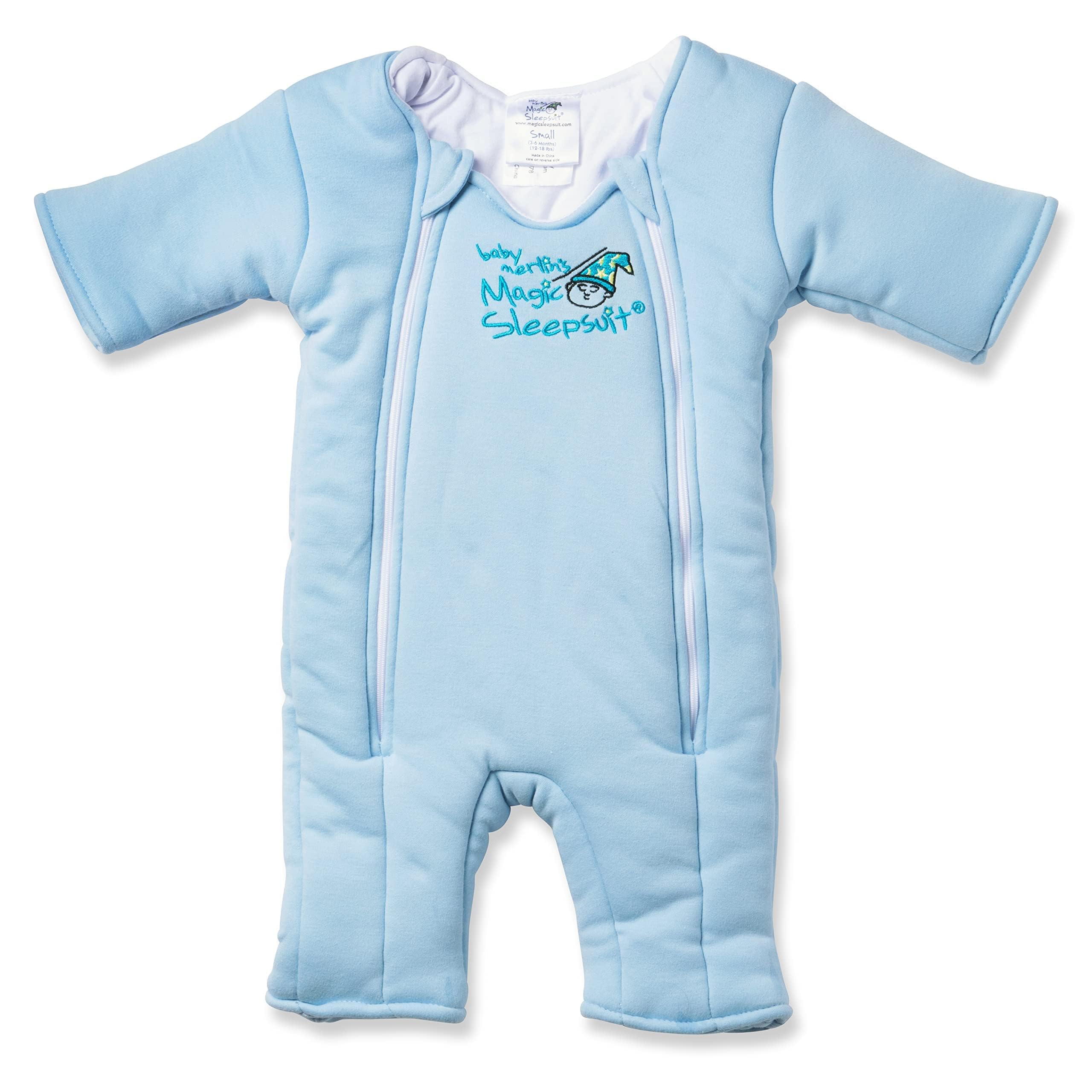 Magic Sleepsuit Merlin’s Microfleece blue small 12-18lbs worn for cozy transition
