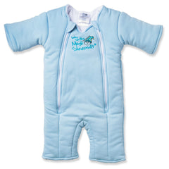 Magic Sleepsuit Merlin’s cotton transition swaddle in blue provides secure, calming sleep for 3–6 month olds.