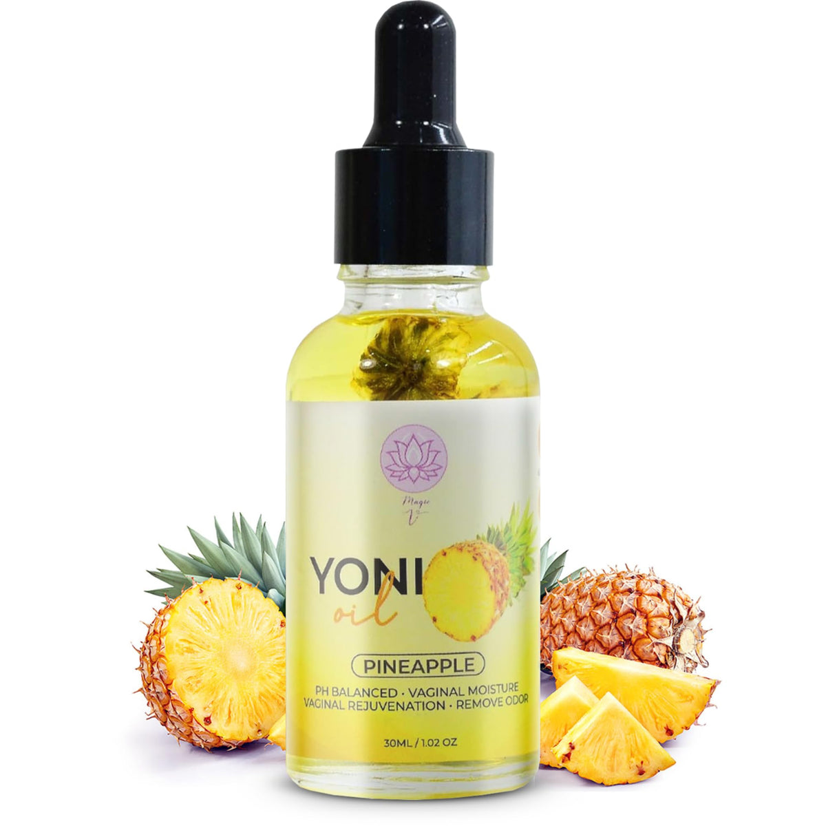 Magic V Steam Yoni Oil bottle pour for easy daily use and hydration
