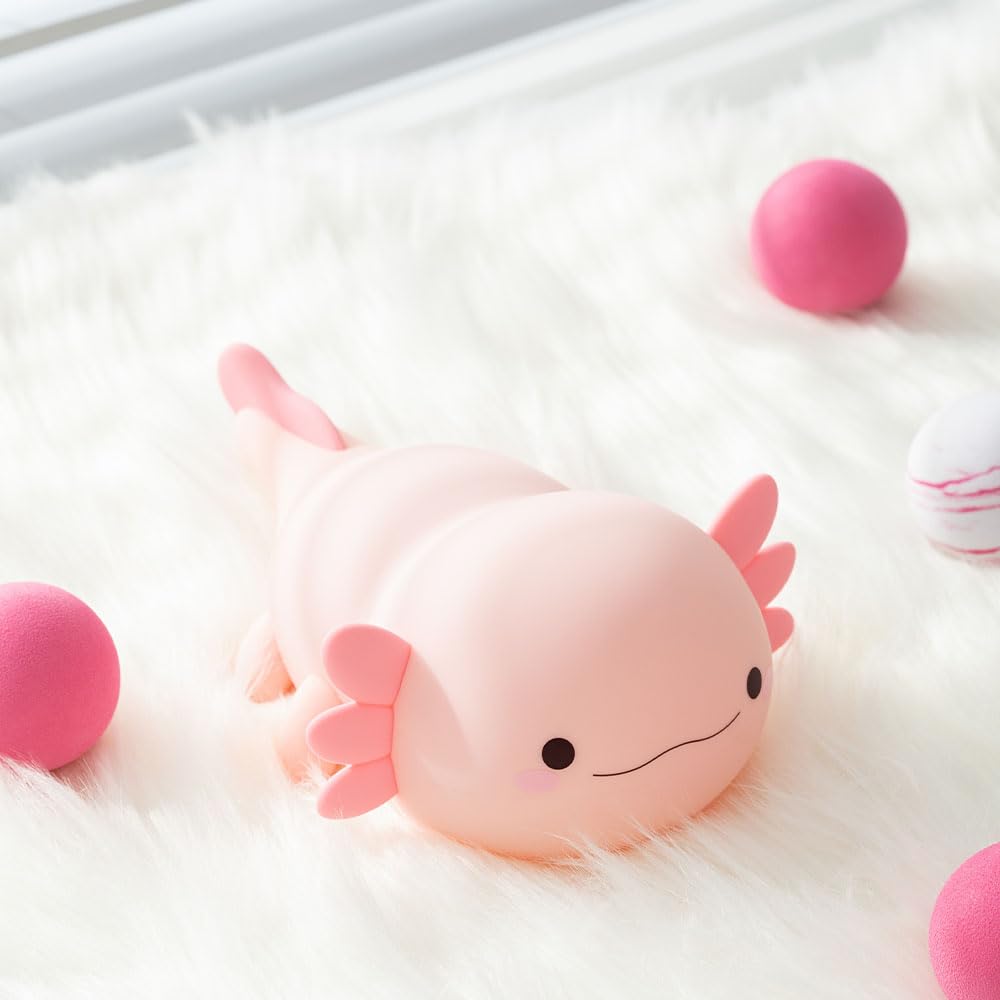 Magical JD Axolotl Night Light soft silicone material is safe for little ones.