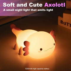 Magical JD Axolotl Night Light USB rechargeable for cordless night hours.