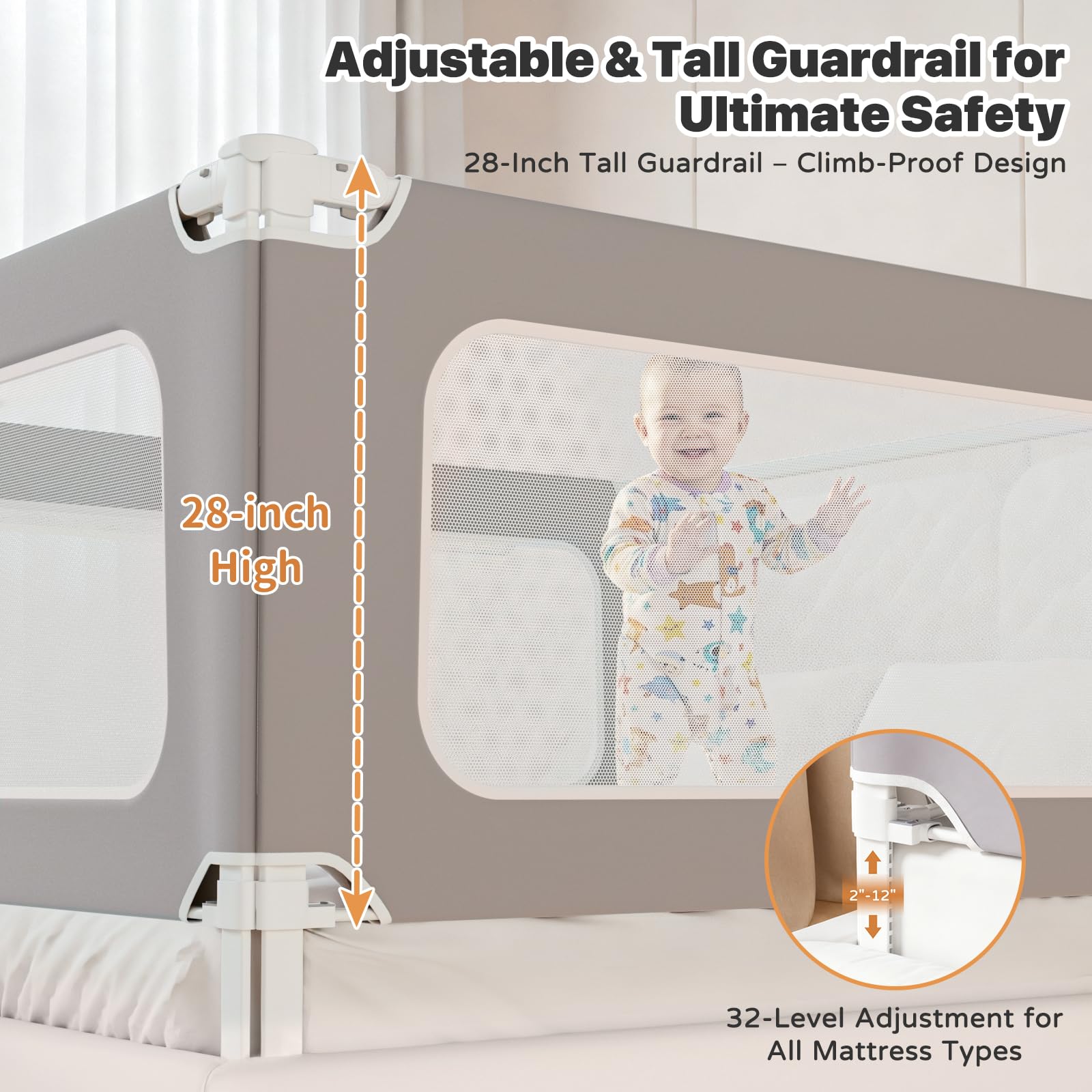 MagicFox no-drill installation illustrates quick, tool-free setup on full-size beds.