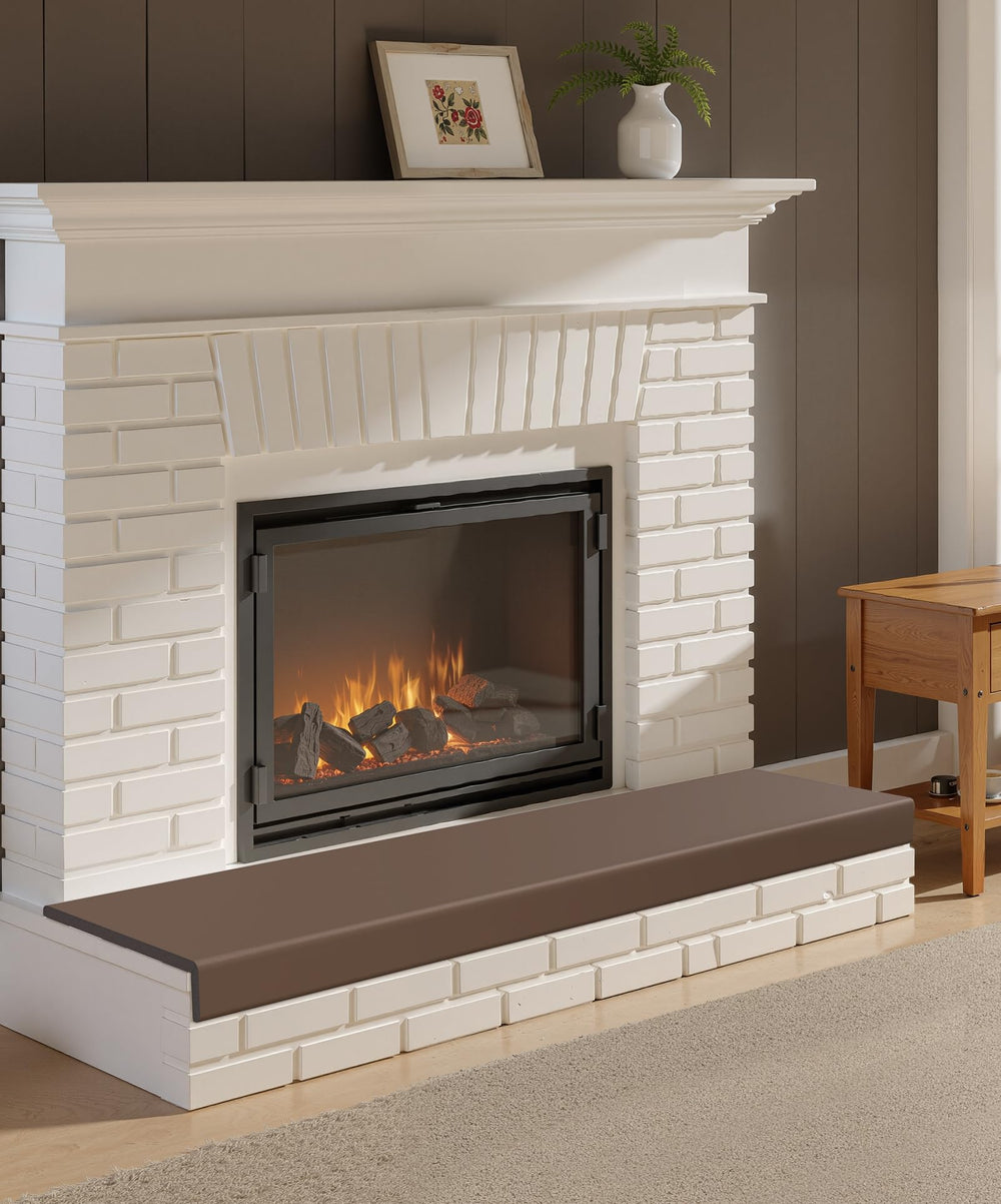 Magicheap 80-inch fireplace pad covering edge to shield children from sharp surfaces
