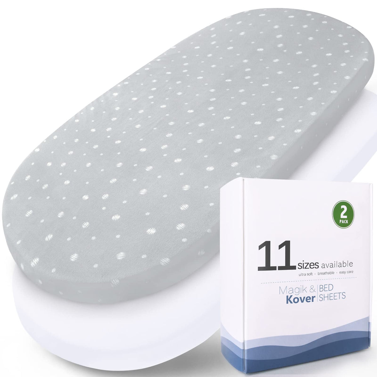 Magik & Kover bassinet sheet fitted keeps the mattress snug for baby sleep.