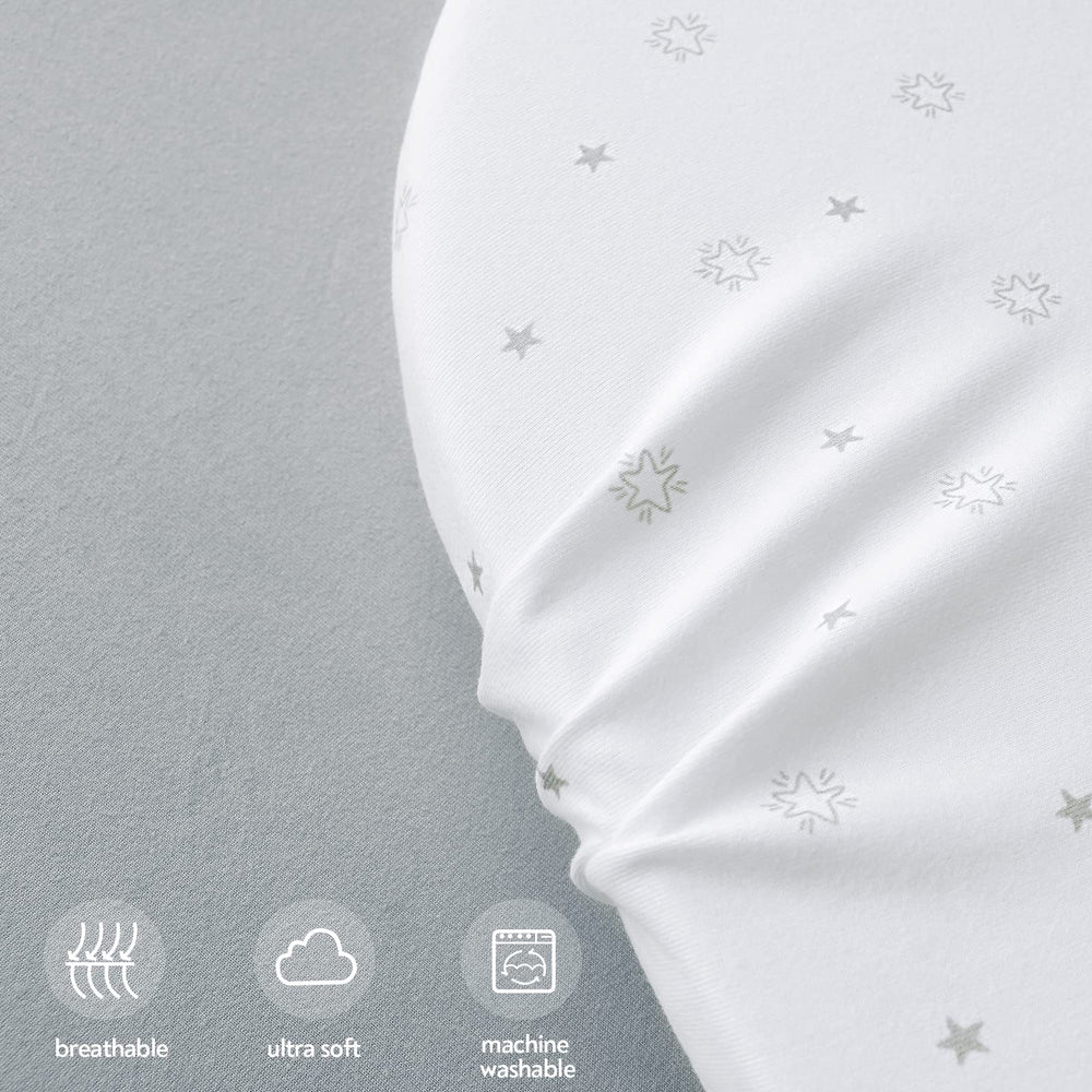 Magik & Kover gray-white-star-design adds gentle style