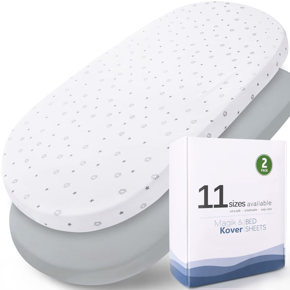 Magik & Kover bassinet sheets showing soft-fabric texture for baby comfort