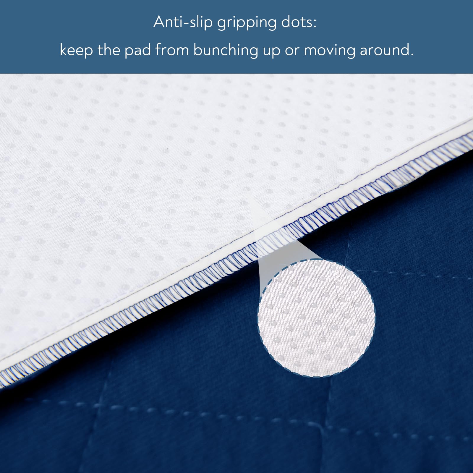 Magik & Kover slip-resistant backing prevents pad movement.